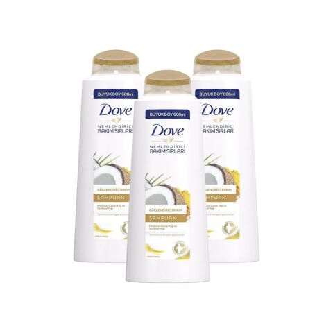 Dove Hindistan Cevizi Yağı ve Zerdeçal Yağlı Şampuan x 3