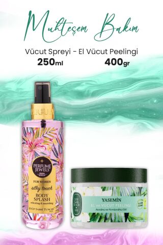 Eyüp Sabri Tuncer Vücut Peeling Yasemin 400 gr ve Pj Body Splash Silky Touch 250 ml