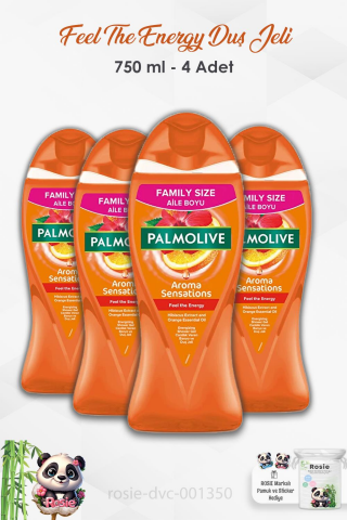 4'lü Set Palmolive Duş Jeli Feel The Energy 750 ml ve ROSIE
