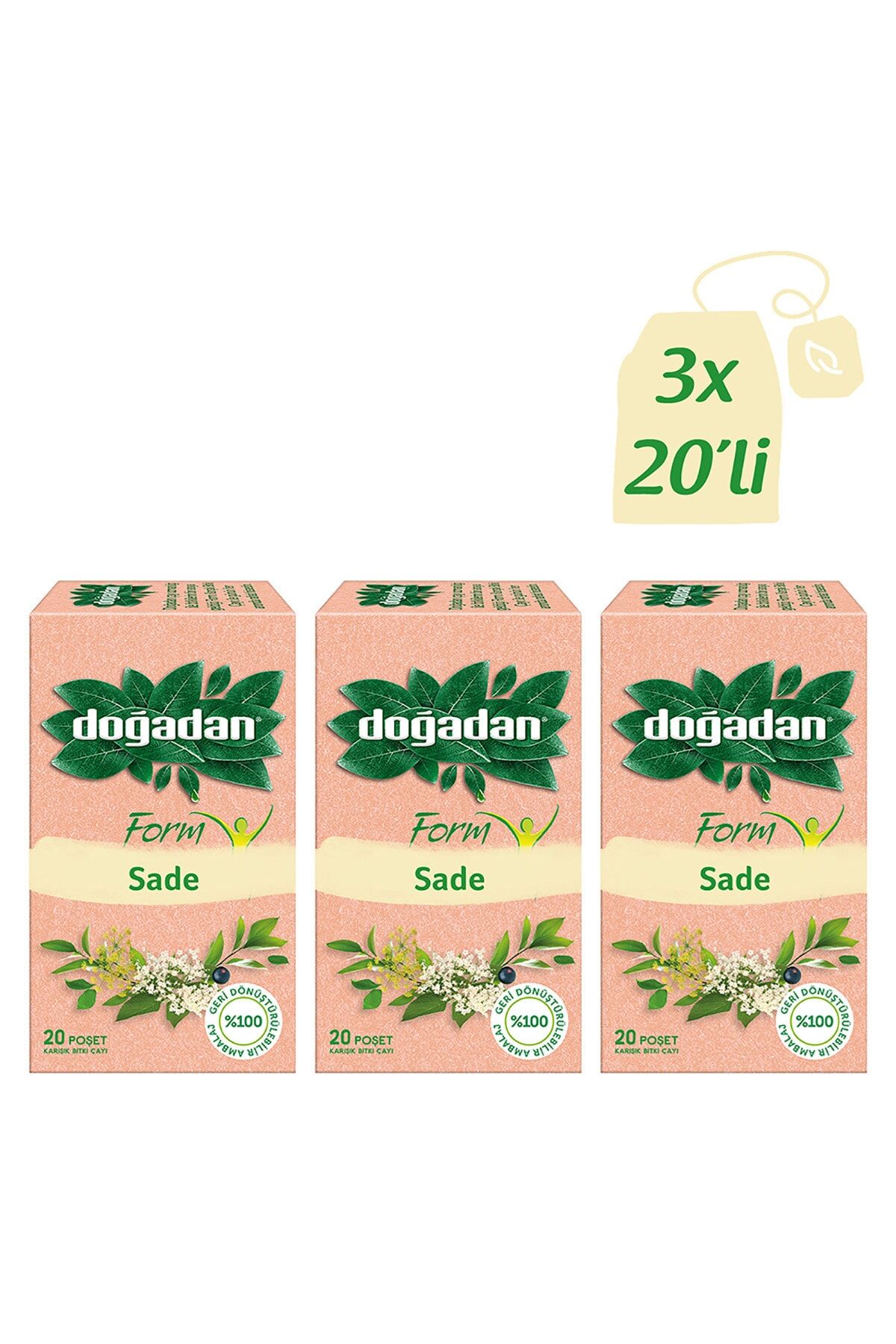 Doğadan Form Çay Sade 20'li x 3