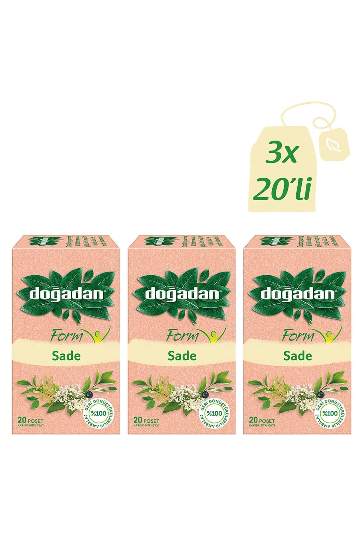 Doğadan Form Çay Sade 20'li x 3