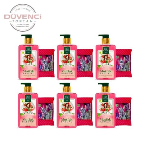 Eyüp Sabri Tuncer Çilek Aromalı Mutfak Sabunu 500 ml + Magic Sünger x 6 Adet