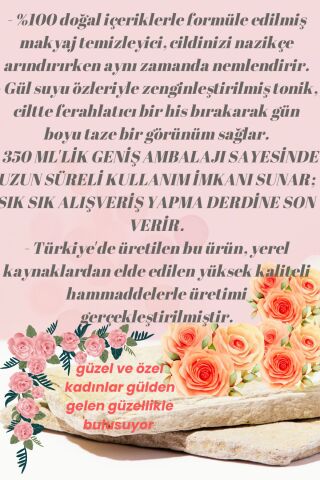 Eyüp Sabri Tuncer Makyaj Temizleyici ,Tonik,Dogal Gül Suyu 350 ml Vegan