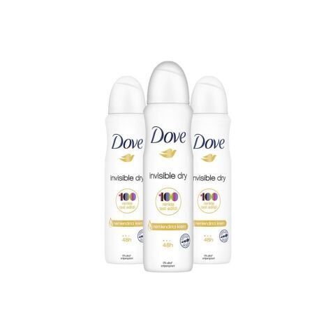 Dove Sprey Deodorant Invisible Dry Kadın 150 ml x 3
