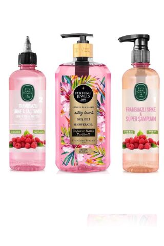 Eyüp Sabri Tuncer Frambuazlı Saç Toniği 500 Ml, Süper Şampuan 500 Ml, Duş Jeli Sılky Touch 750 ml