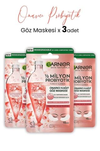 Garnier Kağıt Göz Maskesi Onarıcı Probiyotik 6 gr x 3 Adet