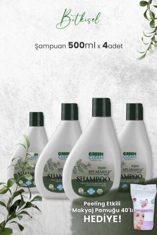 Green Clean Şampuan Spearmint 275 ml x 4 Adet ve Hediyeli