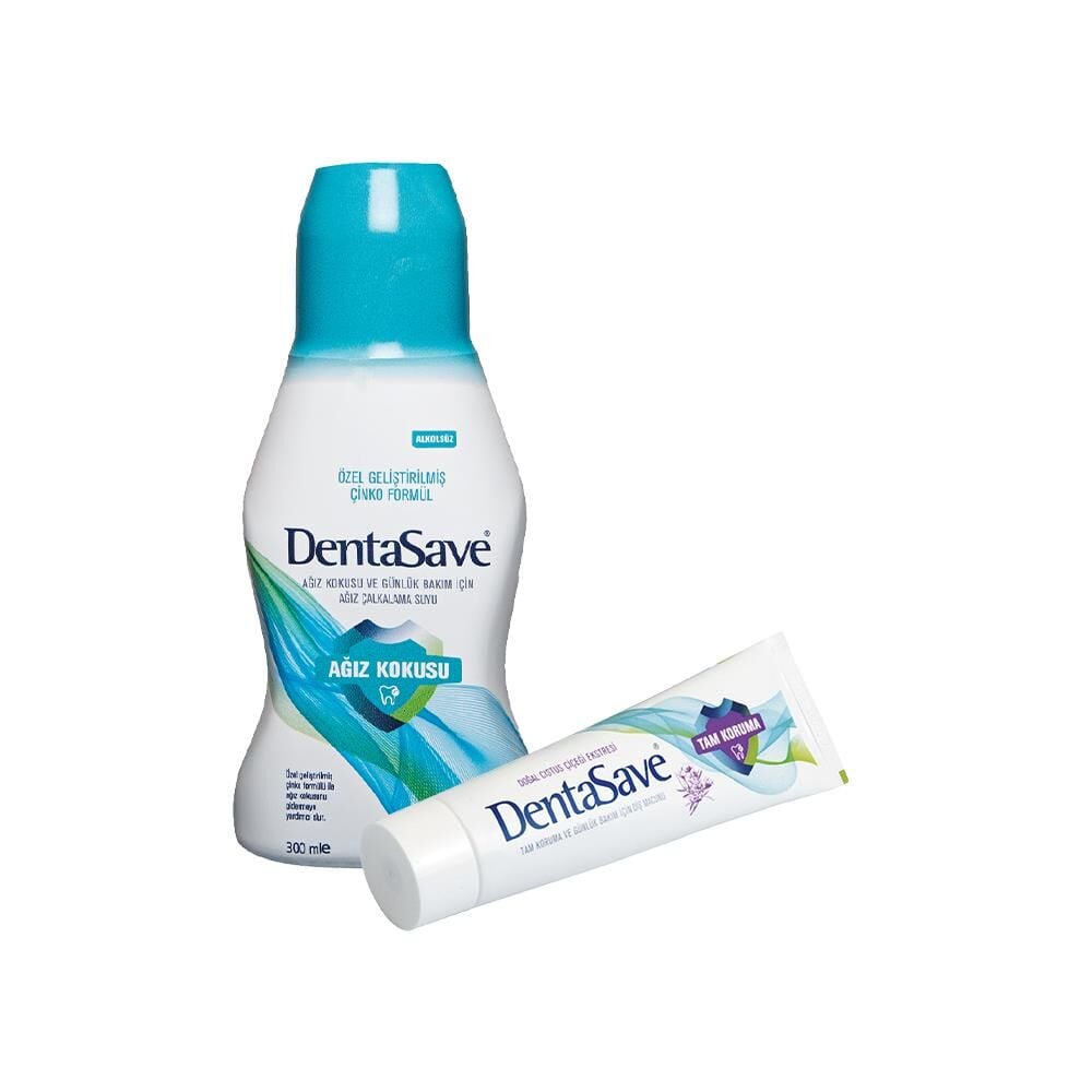DentaSave Ağız Çalkalama Suyu Ağız Kokusu Çinko 300 ml ve Diş Macunu Cistus 75 ml
