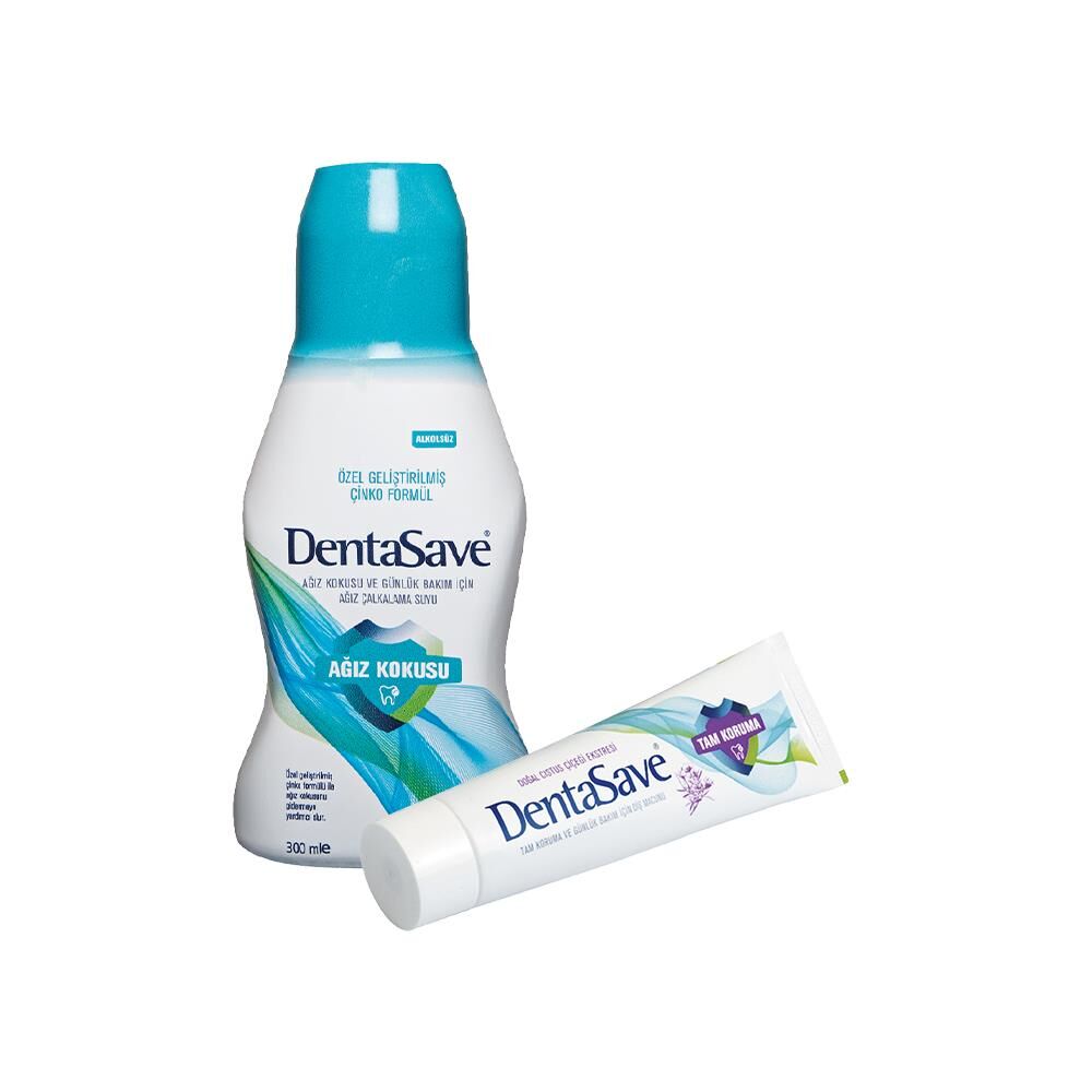 DentaSave Ağız Çalkalama Suyu Ağız Kokusu Çinko 300 ml ve Diş Macunu Cistus 75 ml