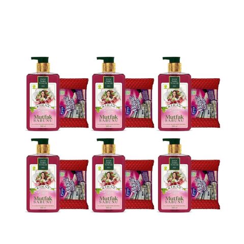 Eyüp Sabri Tuncer Mutfak Sabunu Kiraz 500 ml + Magic Sünger x 6 Adet