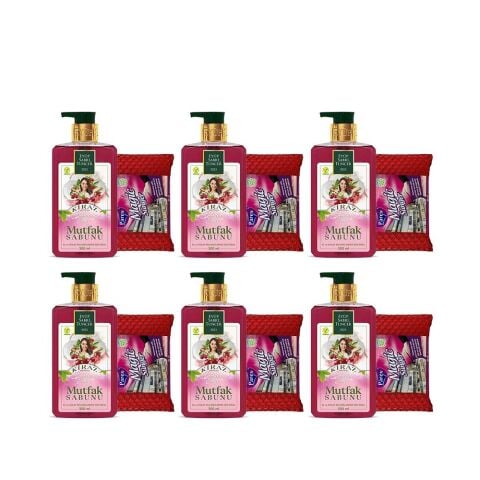 Eyüp Sabri Tuncer Mutfak Sabunu Kiraz 500 ml + Magic Sünger x 6 Adet