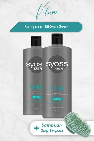 Syoss Men Volume Şampuan 500 ml x 2 Adet ve Şampuan Fırçası