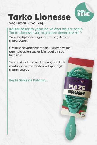 Tarko Lionesse Saç Fırçası Oval Yeşil
