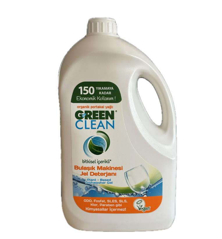 Green Clean Portakal Yağlı Bitkisel Bulaşık Makinesi Jel Deterjanı 3000 ml