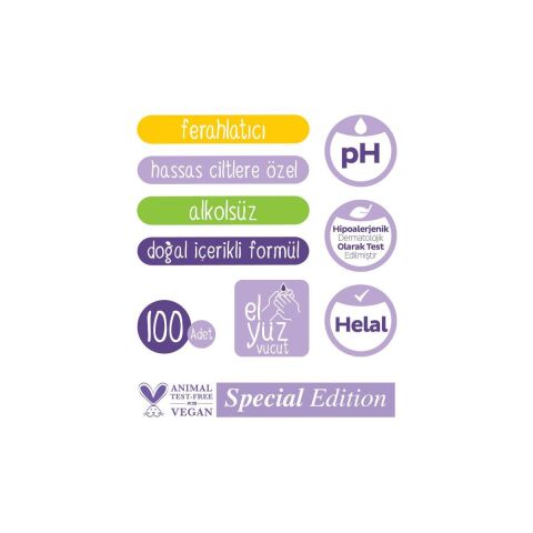 5 Paket Sleepy Herbal Kişisel Bakım Havlusu 100'lü ve Rosie