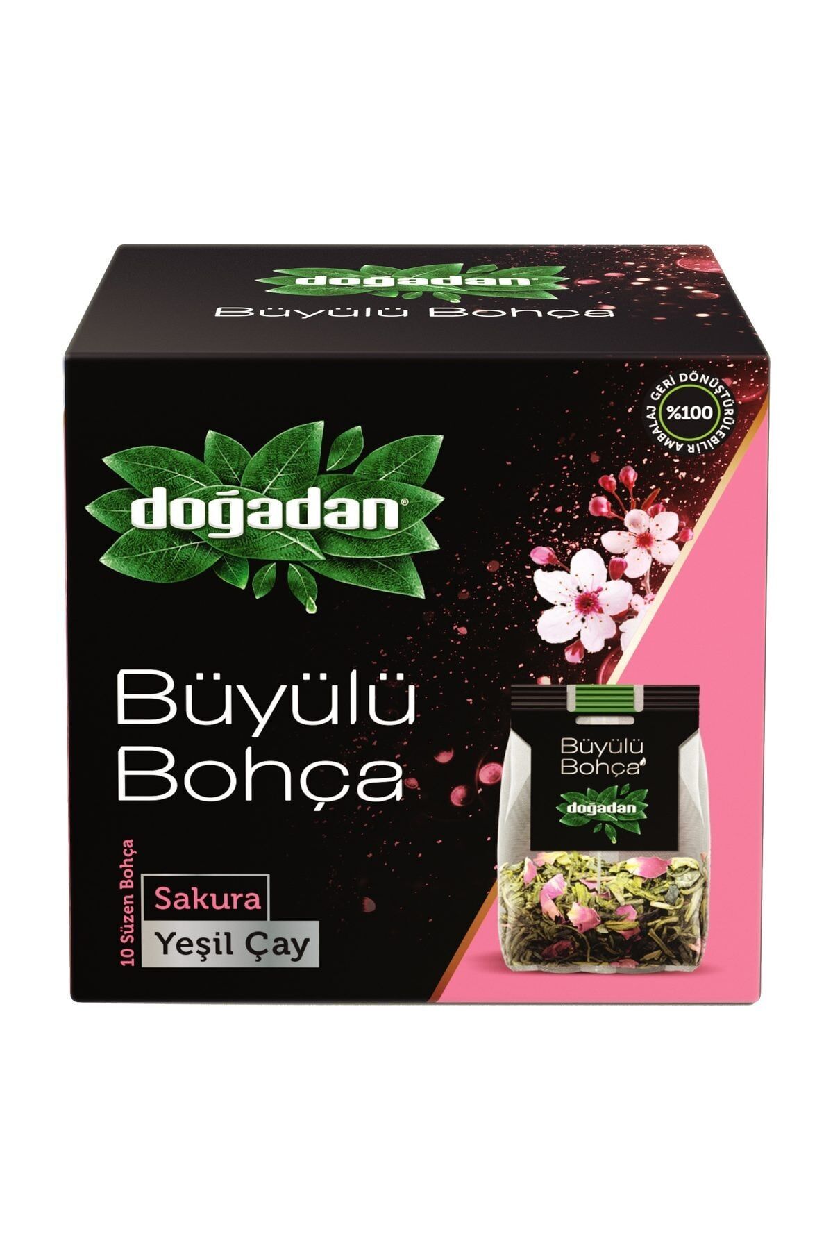Doğadan Büyülü Bohça Sakura Yeşil Çay 10'lu 12 G
