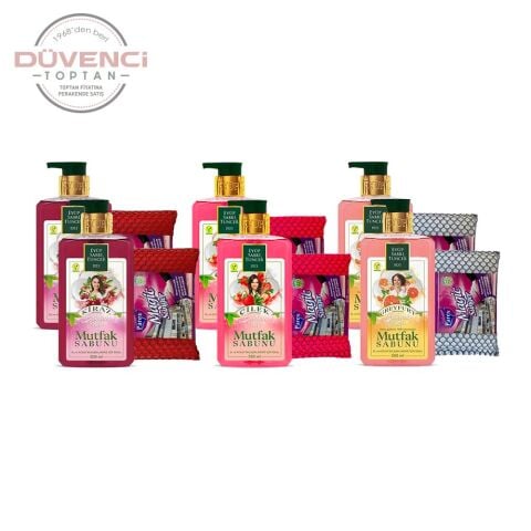Eyüp Sabri Tuncer Mutfak Sabunu Kiraz, Çilek, Greyfurt 500 ml x 2 Adet + Magic Sünger
