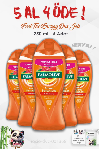 Palmolive 5 AL 4 ÖDE Duş Jeli Feel The Energy 750 ml ve ROSIE