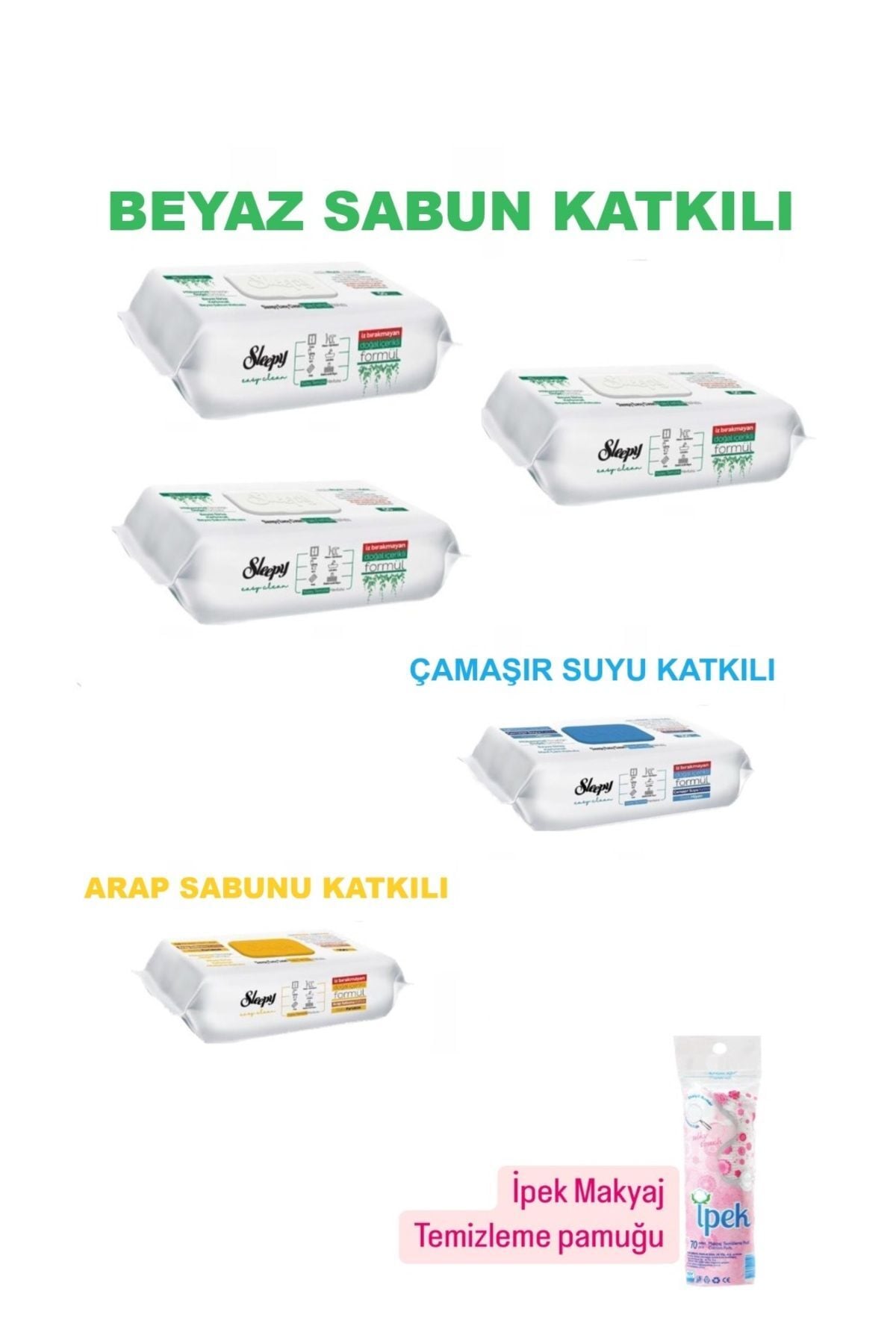 Sleepy Easy Clean Yüzey Temizlik Havlusu 100 lü 5 Paket (500 YAPRAK) PAMUK HEDİYE