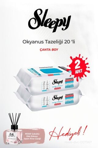 Sleepy 2 adet Çanta Boy Okyanus Tazeliği 20'li ve ROSIE oda kokusu