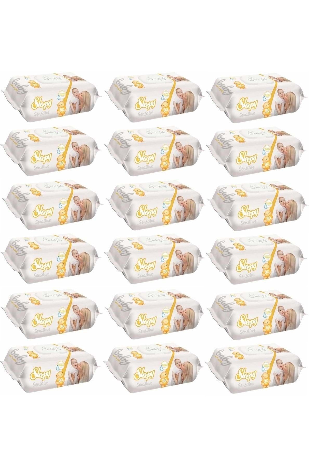 Islak Havlu Mendil 90 Yaprak 18 Li Set Sensitive Plastik Kapaklı