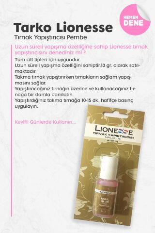 Tarko Lionesse Tırnak Yapıştırıcısı Pembe