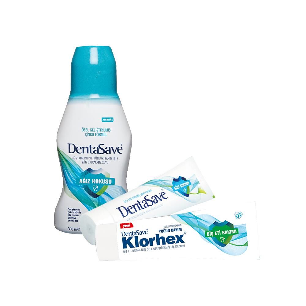 DentaSave Ağız Çalkalama Suyu Ağız Kokusu Çinko Formül 300 ml, Diş Macunu Çinko ve Yoğun Bakım 75 ml
