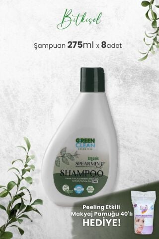 Green Clean Şampuan Spearmint 275 ml x 8 Adet ve Hediyeli