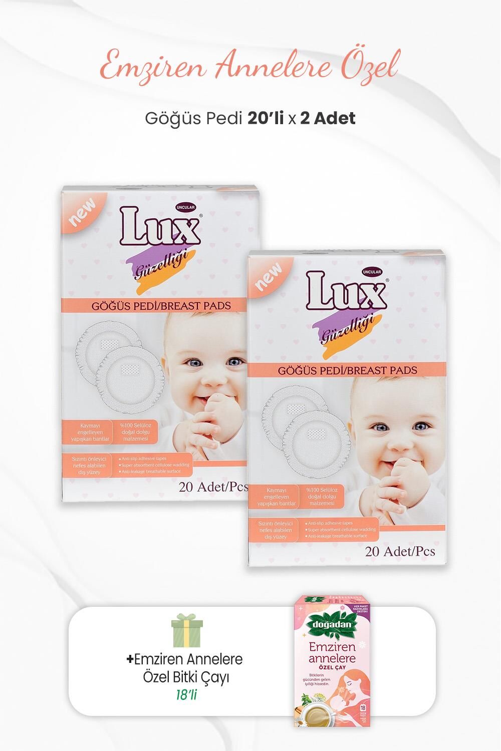 Lux 2'li Göğüs Pedi ve Emziren Annelere Özel Bitki Çayı