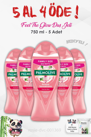 Palmolive  5 AL 4 ÖDE Aroma Sensations Feel the Glow Duş Jeli 750 ml ve ROSIE
