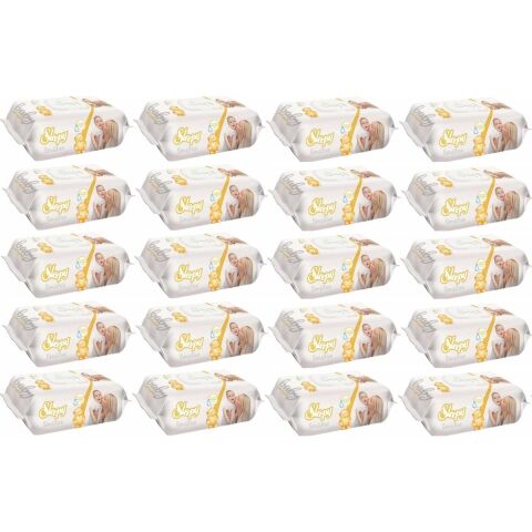 Sleepy Islak Havlu Mendil 90 Yaprak 20 Li Set Sensitive Plastik Kapaklı