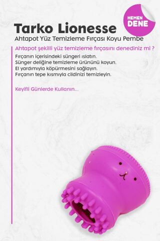 Tarko Lionesse Ahtapot Yüz Temizleme Fırçası - Koyu Pembe