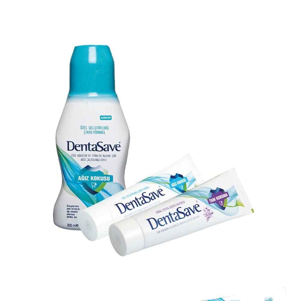 DentaSave Ağız Çalkalama Suyu Ağız Kokusu Çinko 300 ml, Diş Macunu Çinko ve Cistus 75 ml