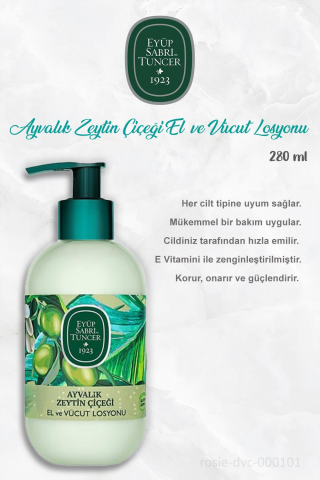 Eyüp Sabri Tuncer Ayvalık Zeytin Çiçeği Vücut Losyonu 280 ml ve 60'lı ROSIE Pamuk