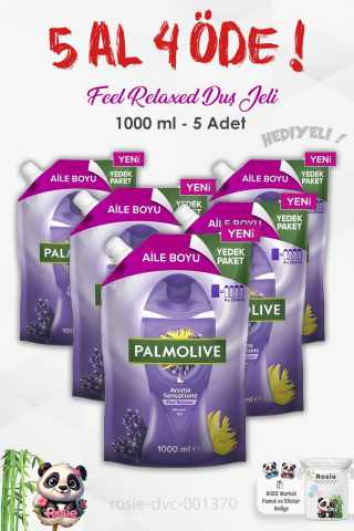 Palmolive  5 AL 4 ÖDE Aroma Sensations Feel Relaxed Duş Jeli 1000 ml ve ROSIE