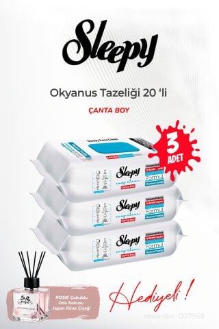 3'lü Sleepy Çanta Boy Okyanus Tazeliği 20'li ve ROSIE oda kokusu
