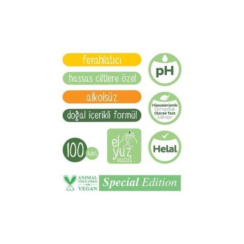 Sleepy Natural 7 Paket Kişisel Bakım Havlusu 100'lü ve Rosie