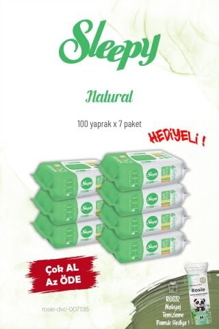 Sleepy Natural 7 Paket Kişisel Bakım Havlusu 100'lü ve Rosie
