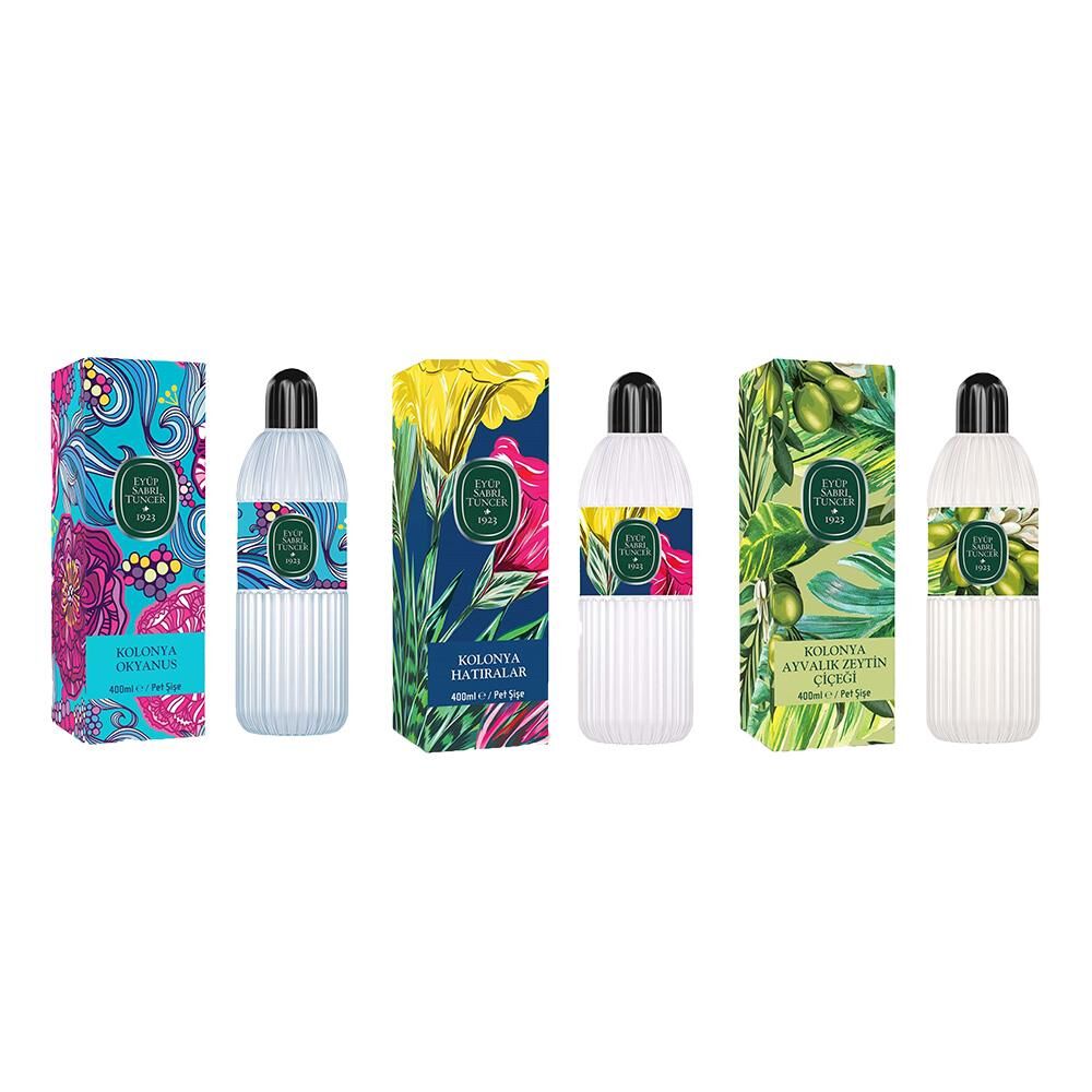 Eyüp Sabri Tuncer Kolonya Okyanus, Hatıralar ve Ayvalık Zeytin Çiçeği Pet Şişe 400 ml