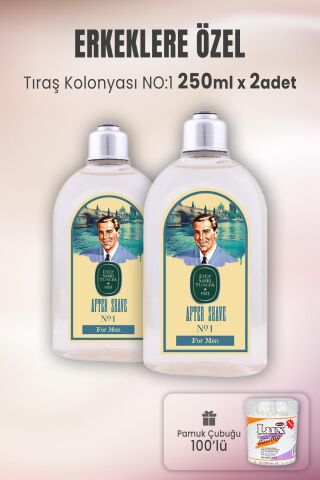 Eyüp Sabri Tuncer Tıraş Kolonyası No:1 x 2 Adet ve Pamuk Çubuğu 100' lü