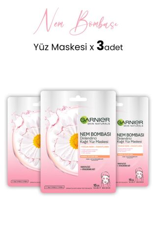 Garnier Kağıt Yüz Maskesi Nem Bombası Dinlendirici 28 gr x 3 Adet