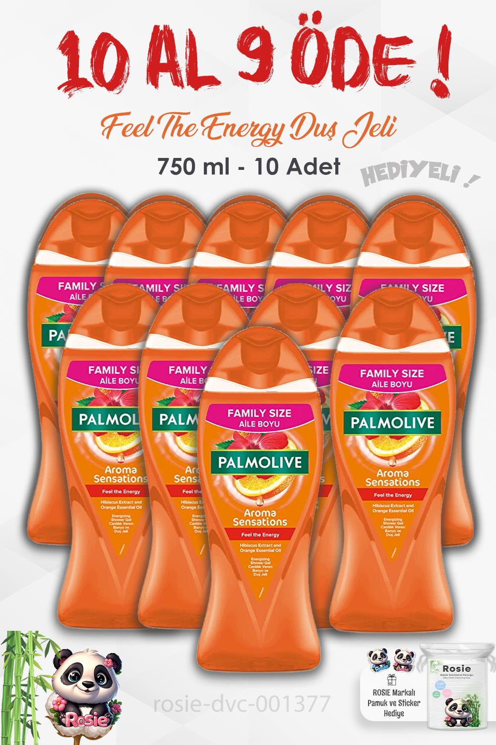Palmolive 10 AL 9 ÖDE Duş Jeli Feel The Energy 750 ml ve ROSIE