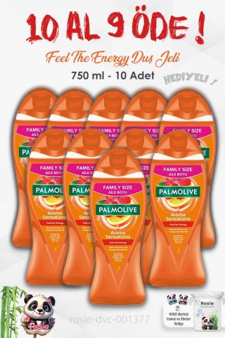 Palmolive 10 AL 9 ÖDE Duş Jeli Feel The Energy 750 ml ve ROSIE