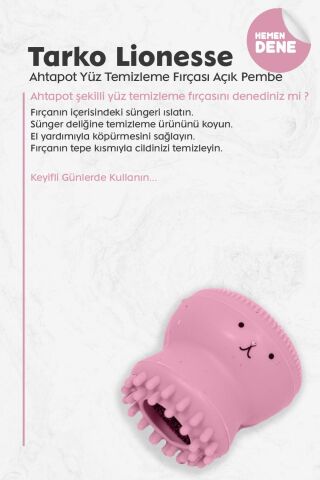 Tarko Lionesse Ahtapot Yüz Temizleme Fırçası - Açık Pembe