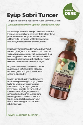 Eyüp Sabri Tuncer 3'lü Doğal Macadamia Yağlı El ve Vücut Losyonu 250 ml ve ROSIE