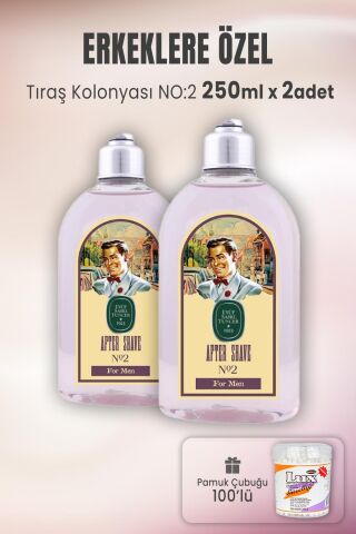 Eyüp Sabri Tuncer Tıraş Kolonyası No 2 x 2 Adet ve Pamuk Çubuğu 100' lü