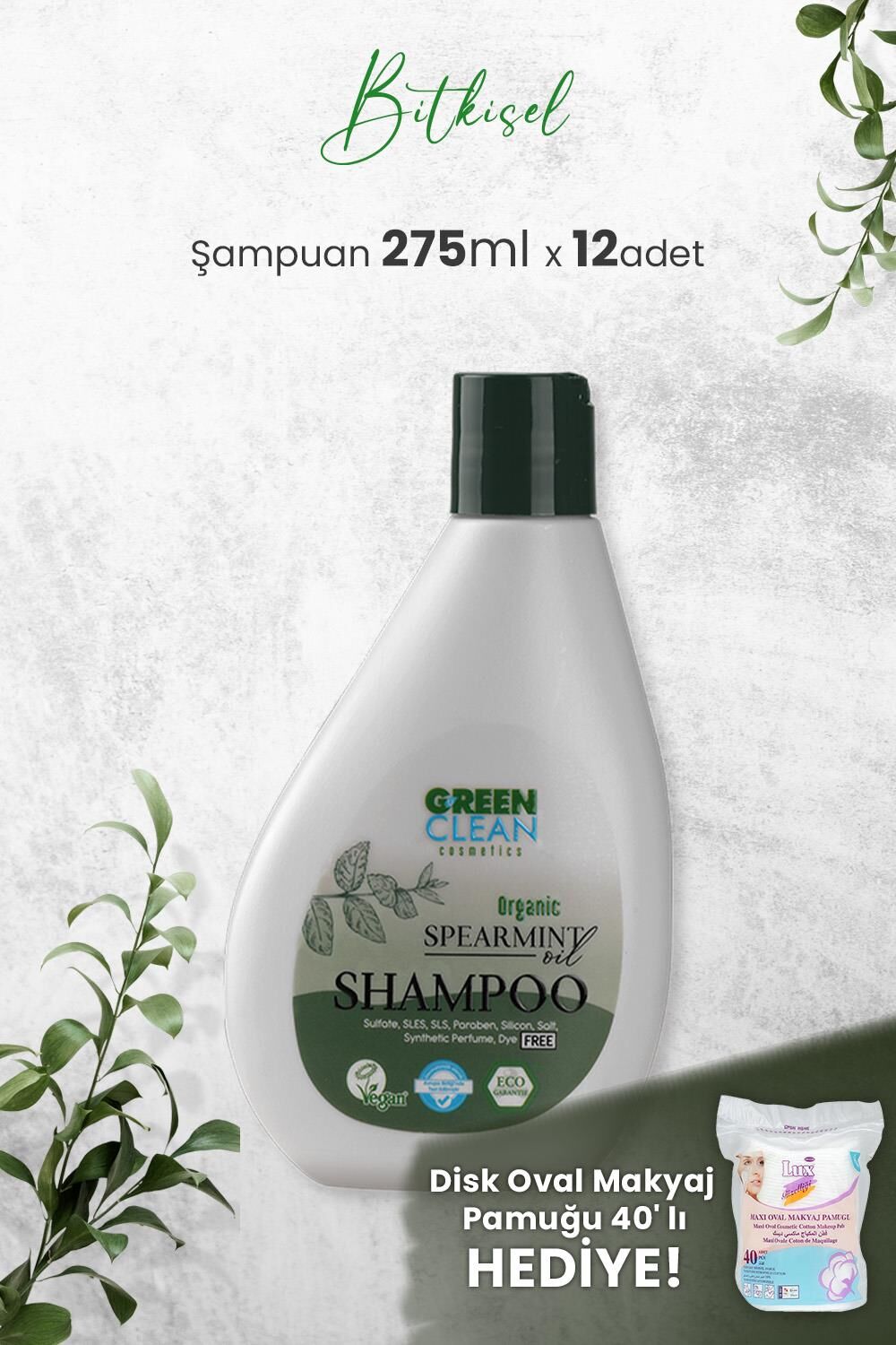 Green Clean Şampuan Spearmint 275 ml x 12 Adet ve Hediyeli