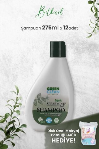 Green Clean Şampuan Spearmint 275 ml x 12 Adet ve Hediyeli