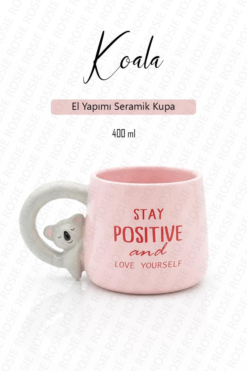 Koala Figürlü Dolomite Kupa Mug, 400 ml