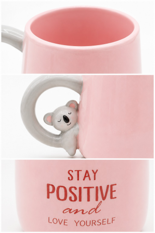 Koala Figürlü Dolomite Kupa Mug, 400 ml